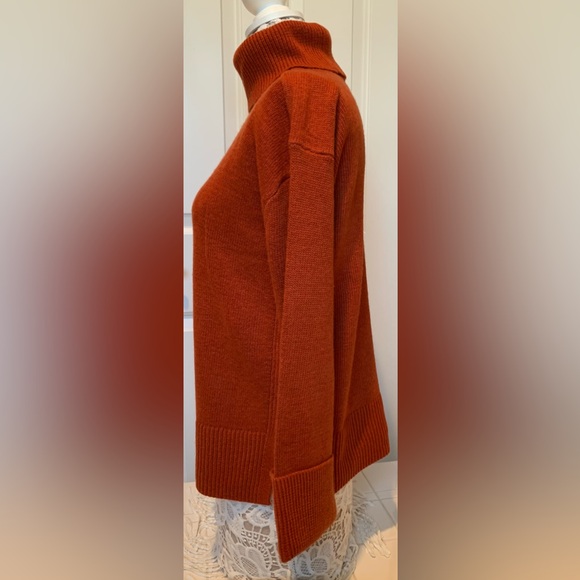 Talbots NWT burnt orange 3/4 sleeve turtleneck sweater size P (smalll?) petite - Picture 4 of 15
